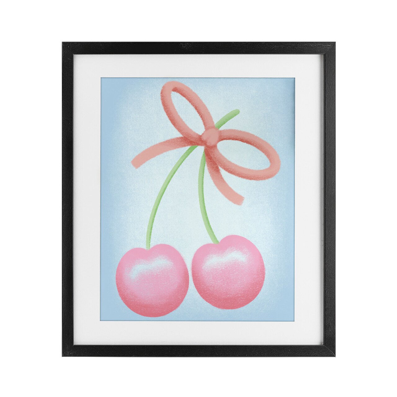 Stupell Industries Cherries And Round Bow Framed Print Under Glass, design by Marcus Prime